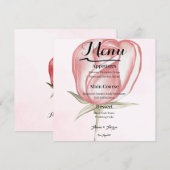 Spring Summer Blush Pink Garden Wedding Menu メニュー (正面/裏面)