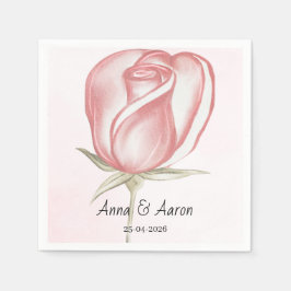 Spring Summer Blush Pink Garden Wedding Napkin スタンダードカクテルナプキン