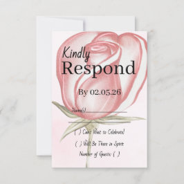 Spring Summer Blush Pink Garden Wedding RSVP