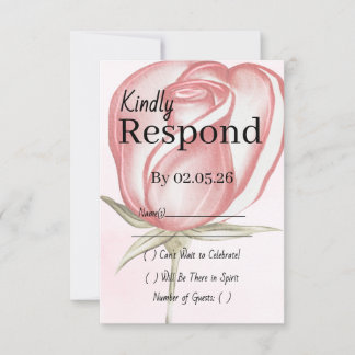 Spring Summer Blush Pink Garden Wedding RSVP