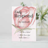 Spring Summer Blush Pink Garden Wedding RSVP (スタンド正面)