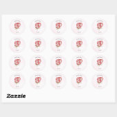 Spring Summer Blush Pink Garden Wedding Sticker ラウンドシール (シート)