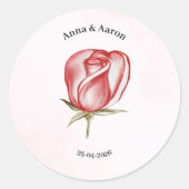 Spring Summer Blush Pink Garden Wedding Sticker ラウンドシール (正面)