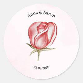 Spring Summer Blush Pink Garden Wedding Sticker ラウンドシール