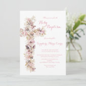 Spring Summer Floral Watercolor Baptism Invitation 招待状 (スタンド正面)