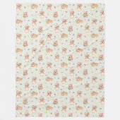 Spring teddy bear フリースブランケット (正面)