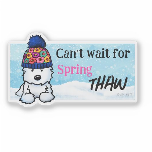 Spring Thaw Westie Vinyl Sticker シール (正面)