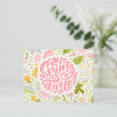 Spring Time Floral Greeting Card with Bold Design  ポストカード (スタンド正面)