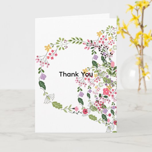 Spring Time Flowers Thank You  カード (黄色い花)