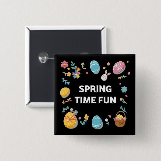 Spring Time Fun Easter | Pascua Primavera 缶バッジ (正面&裏面)