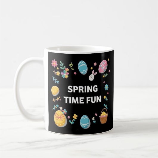 Spring Time Fun Flowers and Easter Eggs Coffee Mug コーヒーマグカップ (左)
