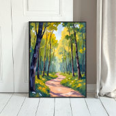 Spring Trail | Green Forest Watercolor Nature ポスター
