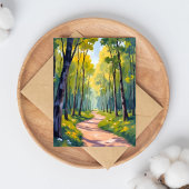 Spring Trail | Green Forest Watercolor Nature Card