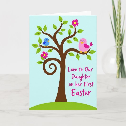 Spring Tree Daughter Easter Card カード (正面)