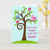 Spring Tree Daughter Easter Card カード (黄色い花)