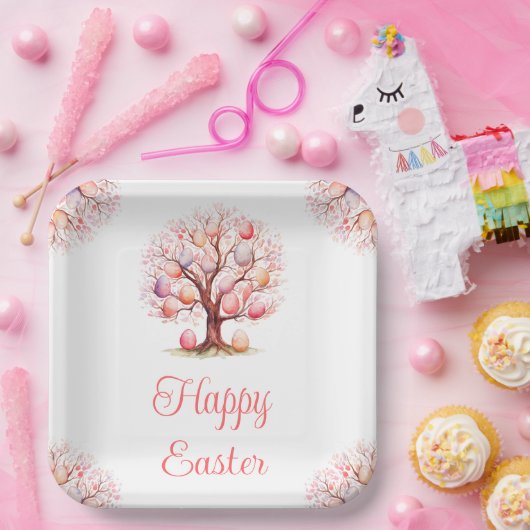 Spring Tree Easter Egg Hunt ペーパープレート (パーティー)