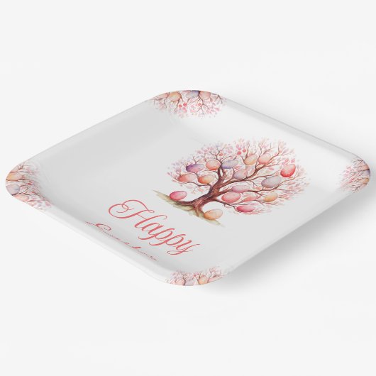 Spring Tree Easter Egg Hunt ペーパープレート (傾斜あり)