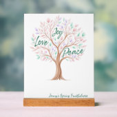 Spring Tree with Scripture – Personalized Easter アクリルサイン (ニュートラル)