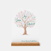 Spring Tree with Scripture – Personalized Easter アクリルサイン (正面)
