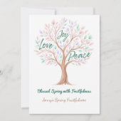 Spring Tree with Scripture – Personalized Easter シーズンカード (正面)