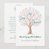 Spring Tree with Scripture – Personalized Easter シーズンカード (正面/裏面)