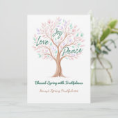 Spring Tree with Scripture – Personalized Easter シーズンカード (スタンド正面)