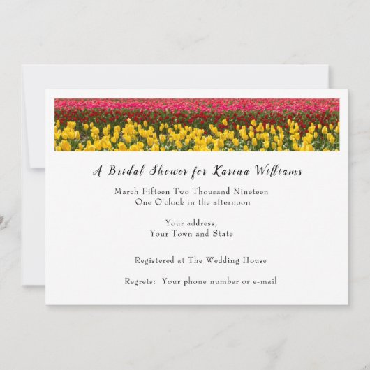 Spring Tulip Bridal Shower Invitation 招待状 (正面)