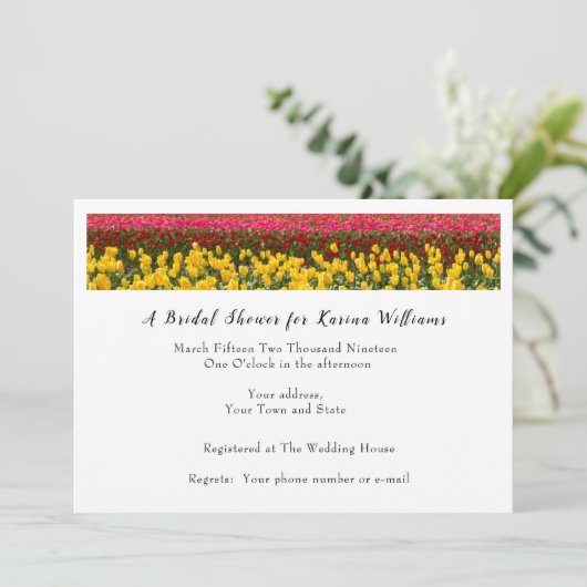 Spring Tulip Bridal Shower Invitation 招待状 (スタンド正面)