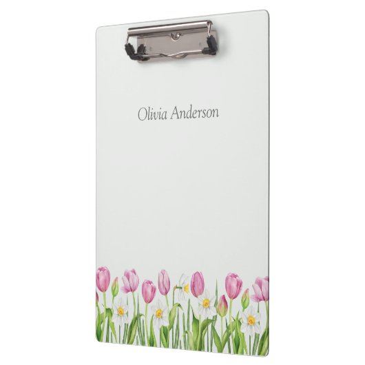 Spring Tulips & Daffodils Floral Clipboard クリップボード (左)