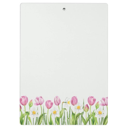 Spring Tulips & Daffodils Floral Clipboard クリップボード (裏面)