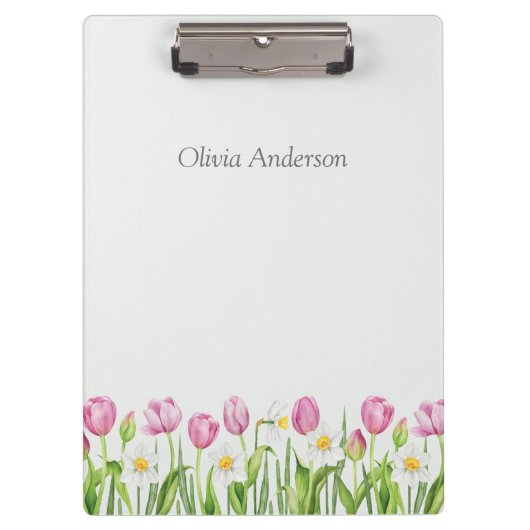 Spring Tulips & Daffodils Floral Clipboard クリップボード (正面)