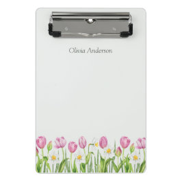 Spring Tulips & Daffodils Floral Mini Clipboard ミニクリップボード