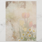 Spring Tulips Distressed Scrapbook Paper レターヘッド (裏面)