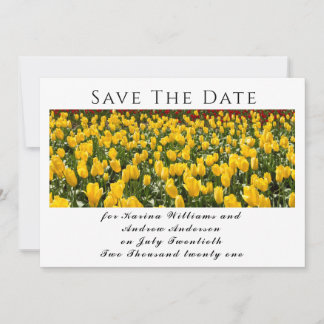 Spring Tulips Flat Save The Date Card セーブザデート