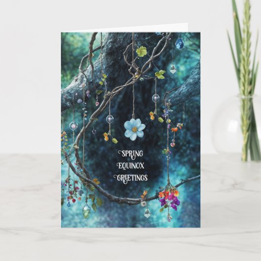 Spring Vernal Equinox Ostara Pretty Flower カード (正面)