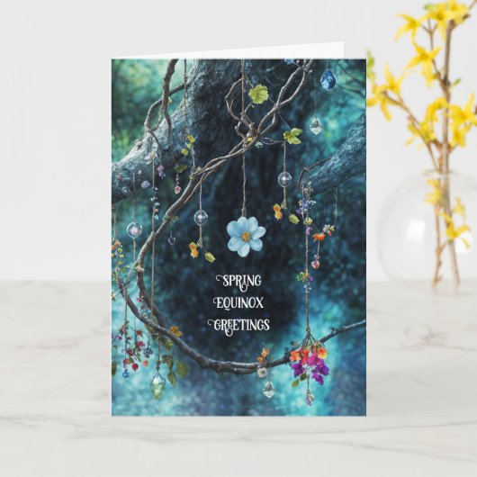 Spring Vernal Equinox Ostara Pretty Flower カード (黄色い花)