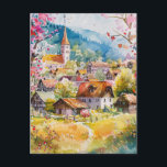 Spring Village ポストカード<br><div class="desc">A Watercolour Village in Springtime</div>