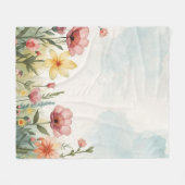 Spring watercolor フリースブランケット (正面(横))