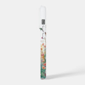 Spring Watercolor Birds Floral Monogram Wildflower iPhoneケース (左側面)