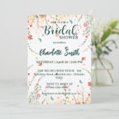 Spring Watercolor Birds Floral Wildflower Name 招待状 (スタンド正面)