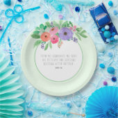 Spring Watercolor Floral John 1:16 ペーパープレート (パーティー)