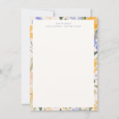 Spring Watercolor Floral Personalized Desk Name ノートカード (正面)