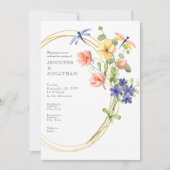 Spring Watercolor Floral Wedding Invitation 招待状 (正面)