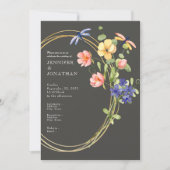 Spring Watercolor Floral Wedding Invitation 招待状 (正面)