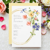 Spring Watercolor Floral Wedding Invitation 招待状