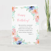 Spring Watercolor Flowers Bible Verse Birthday  カード (正面)