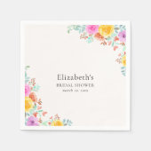 Spring watercolor Flowers Bridal Shower スタンダードカクテルナプキン (正面)