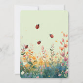 Spring Watercolor ladybug Floral Wildflower Name 招待状 (裏面)
