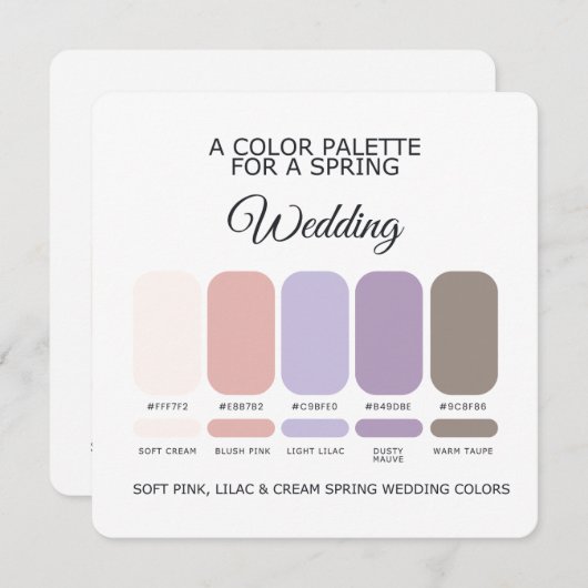 Spring Wedding Color Palette 2026 Card 招待状 (正面/裏面)