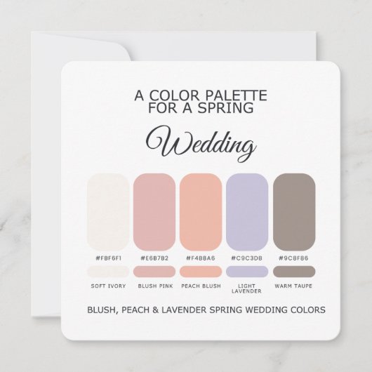 Spring Wedding Colors Palette 2026 Card 招待状 (正面)